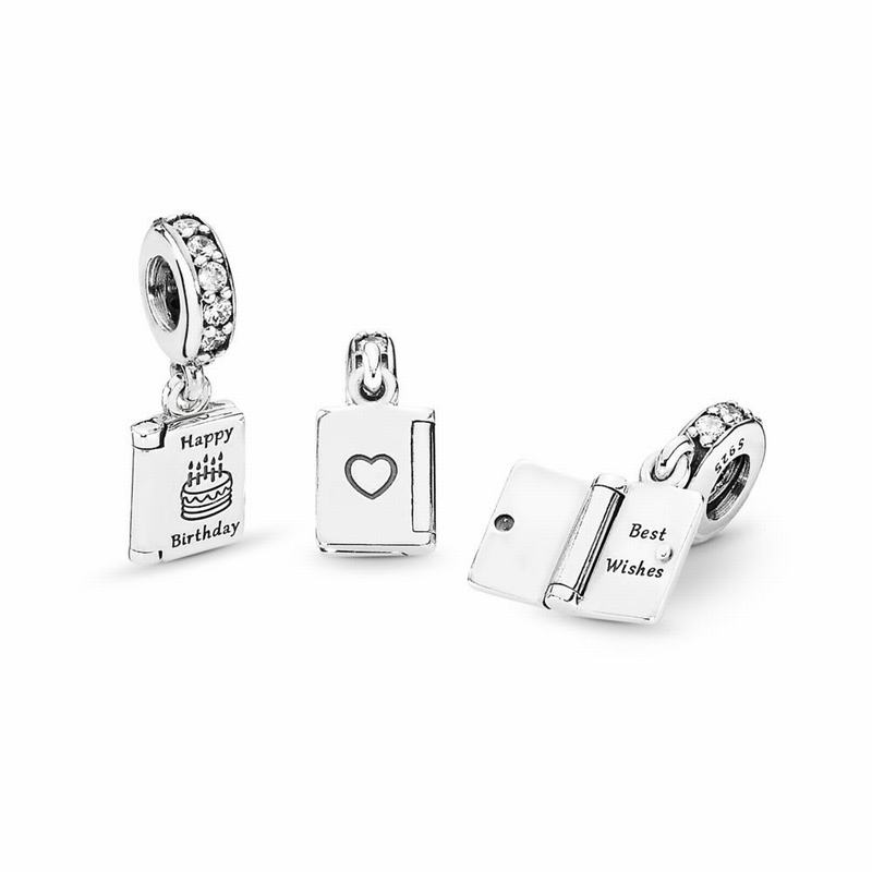 Pandora Birthday Wishes Dangle Charm - Sterling Silver/Cubic Zirconia - Canada | AX3342OM